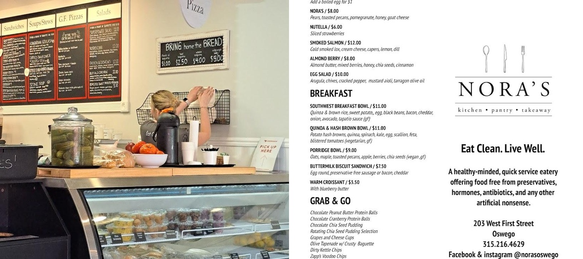 Nora's Oswego Menu