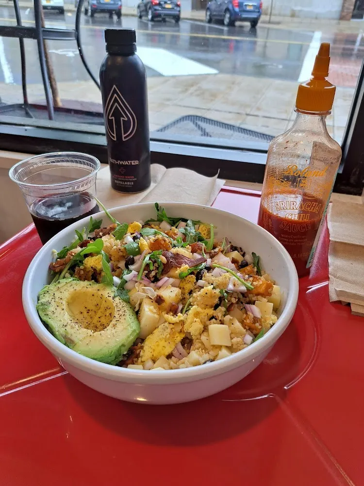 Southwest Bowl Arugula and Spinach Add Sriracha to Taste Enjoy Healthy